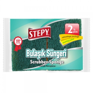 Stepy Klasik Oluklu Bulaşık Süngeri 2'Li Paket