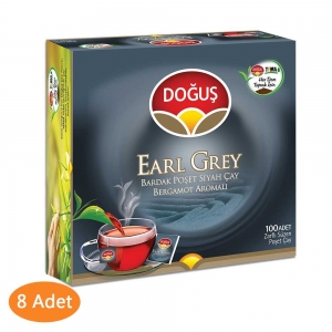 Doğuş Earl Grey Bergamot Aromalı Bardak Poşet Çay 100'Lü x 8 Adet