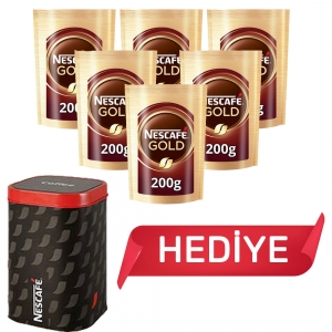 Nescafe Gold Kahve Poşet 200 gr 6 Adet + Nescafe Kahve Kutusu Hediye