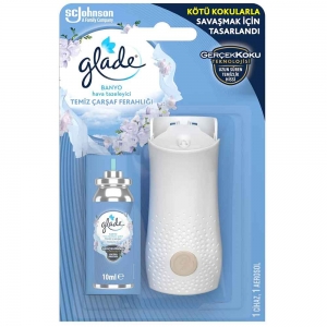 Glade Banyo Hava Temizleyici Cihaz + Yedek Temiz Çarşaf Ferahlığı Koku 10 Ml