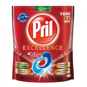 Pril Excellence 4 ü 1 Arada Bulaşık Makinesi Deterjanı 22'Li