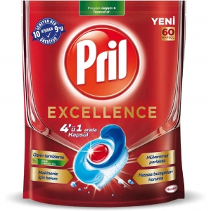 Pril Excellence 4 ü 1 Arada Bulaşık Makinesi Deterjanı 60'Lı