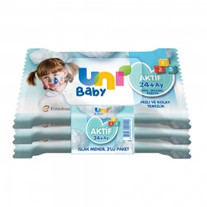 Uni Baby Aktif Islak Cep Mendili 3'Lü