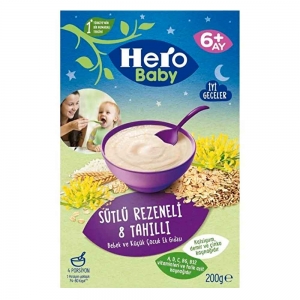 Hero Baby Sütlü Rezeneli 8 Tahıllı Kaşık Maması 200 Gr