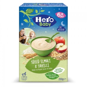 Hero Baby Sütlü Elmalı 8 Tahıllı Kaşık Maması 200 Gr