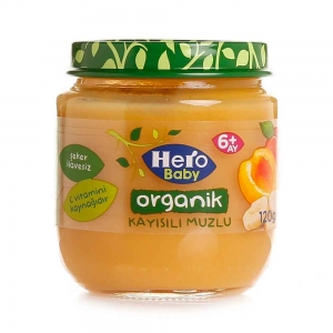 Hero Baby Organik Kayısılı Muzlu Kavanoz Maması 120 Gr