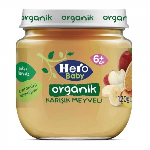 Hero Baby Organik Karışık Meyveli Kavanoz Maması 120 Gr