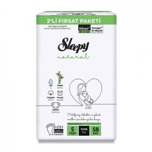 Sleepy Natural Junior No 5 Cırtlı Bez 58'Li