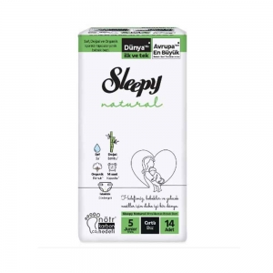 Sleepy Natural Junior No 5 Cırtlı Bez 14'Lü