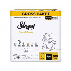 Sleepy Extra Gross Xlarge No 6 Cırtlı Bez 100'Lü