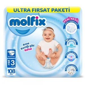 Molfix Ultra Fırsat Paketi No 3 Midi Bebek Bezi 108'Li