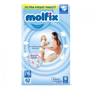 Molfix Ultra Fırsat Paketi No 6 Extra Large Bebek Bezi 62'Li