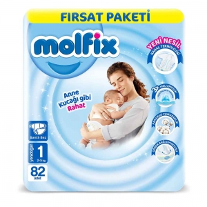 Molfix Fırsat Paketi No 1 Yenidoğan Bebek Bezi 82'Li