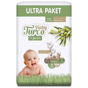 Baby Turco Doğadan Jumbo No 4 Maxi Bebek Bezi 48'Li