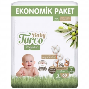 Baby Turco Doğadan Jumbo No 2 Mini Bebek Bezi 68'Li