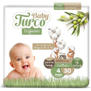 Baby Turco Doğadan Jumbo No 4 Maxi Bebek Bezi 30'Lu