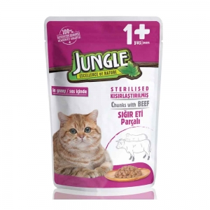 Jungle Sığır Etli Kısır Kedi Yaş Maması 100 Gr