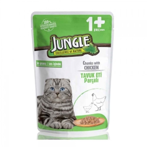 Jungle Tavuklu Yetişkin Kedi Yaş Maması 100 Gr