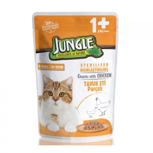 Jungle Tavuklu Kısır Kedi Yaş Maması 100 Gr